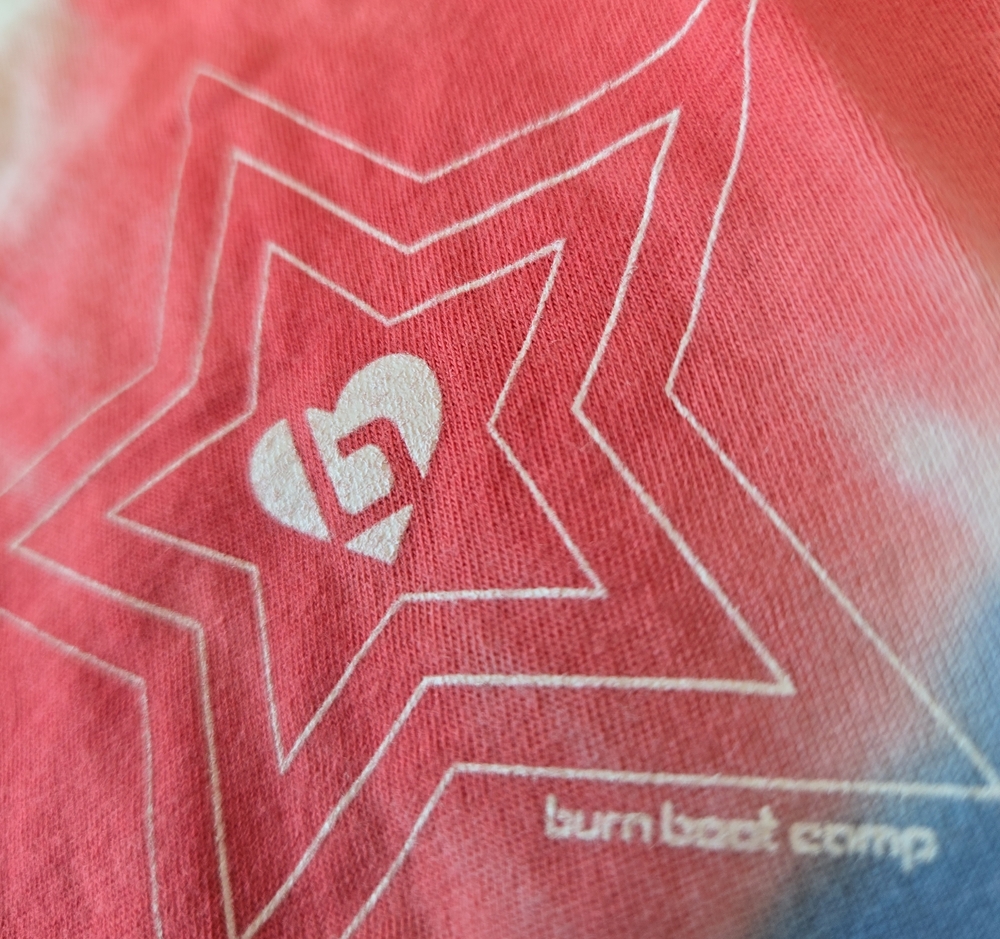 Burn Boot Camp Tie-Dye Red White And Blue Top